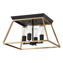 Eglo US Stocking 204599A - 4 LT Open Frame Ceiling Light w/ Brushed Gold & Matte Black Finish