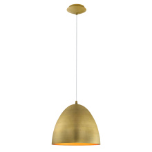 Eglo US Stocking 204674A - 1 LT Pendant w/ Brushed Gold Finish & Brushed Gold Dome Metal Shade