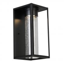 Eglo US Stocking 204705A - 1 LT Integrated LED Outdoor Wall Light w/ Black Finish & Clear Seeded Glass Shade