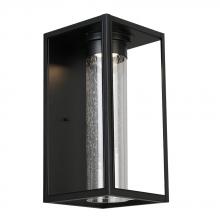 Eglo US Stocking 204706A - 1 LT Integrated LED Outdoor Wall Light w/ Black Finish & Clear Seeded Glass Shade