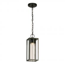 Eglo US Stocking 204707A - 1 LT Integrated LED Outdoor Pendant w/ Black Finish & Clear Seeded Glass