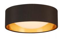 Eglo US Stocking 204717A - Integrated LED 12" Ceiling Light w/ Black & Gold Fabric Shade & White Acrylic Diffuser
