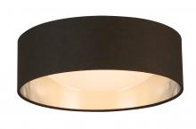 Eglo US Stocking 204718A - Integrated LED 12" Ceiling Light w/ Black & Brushed Nickel Fabric Shade w/ White Acrylic Diffuse