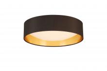Eglo US Stocking 204721A - Integrated LED 16" Ceiling Light w/ Black & Gold Fabric Shade w/ White Acrylic Diffuser