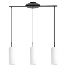 Eglo US Stocking 205132A - 3 LT Linear Pendant w/ Structured Black Finish &  Opal Glass Shade