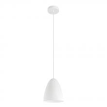 Eglo US Stocking 205287A - 1 LT Pendant w/ White Exterior & Matte White Interior Metal Shade