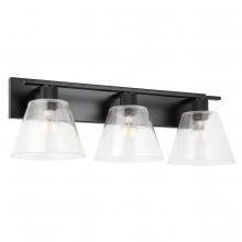 Eglo US Stocking 205619A - 3 LT Bath/Vanity Light w/ Matte Black Finish & Clear Glass Shades
