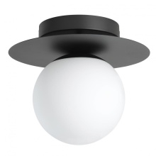 Eglo US Stocking 205631A - 1 LT Ceiling Light w/ Structured Black Finish & White Glass Shade