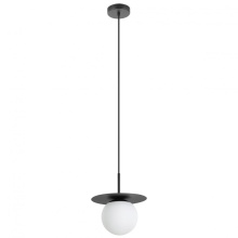 Eglo US Stocking 205632A - 1 Lt Mini Pendant w/ a Structured  Black Finish & White Glass Shade