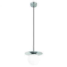 Eglo US Stocking 205645A - 1 Lt Mini Pendant w/ Matte Nickel  Finish & White Glass Shade