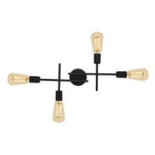 Eglo US Stocking 205768A - 4 LT Open Bulb Wall/Ceiling Light w/ Matte Black Finish