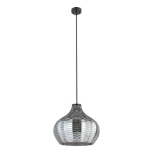 Eglo US Stocking 205842A - 1 LT Pendant w/ Black Finish & Vaporized Black Transparent Shade