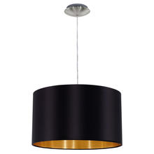 Eglo US Stocking 31599A - 1 LT Pendant w/ a Satin Nickel Finish & Black & Gold Shade