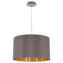 Eglo US Stocking 31603A - 1 LT Pendant w/ Satin Nickel Finish & Cappucino w/ Gold Interior Shade