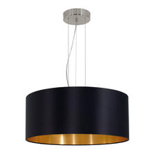 Eglo US Stocking 31605A - 3 LT Pendant w/ Satin Nickel Finish & Black & Gold Shade