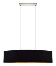 Eglo US Stocking 31616A - 2 LT Pendant w/ Satin Nickel Finish & Black & Gold Shade