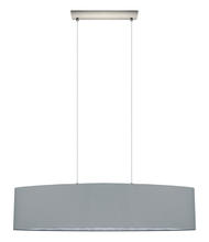 Eglo US Stocking 31617A - 2 LT Pendant w/ Satin Nickel Finish & Grey w/ Silver Interior Shade