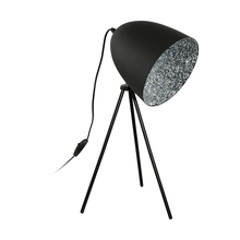 Eglo US Stocking 39498A - 1 LT Table Lamp w/ Black w/ Chrome Accent & Black w/ Crystal Sand Interior Metal Shade