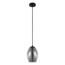 Eglo US Stocking 39564A - 1 LT Pendant w/ Black Finish & Chrome Smoked Glass Shade