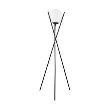Eglo US Stocking 39594A - 1 LT Floor Lamp w/ Matte Black Finish & White Sphere Shade