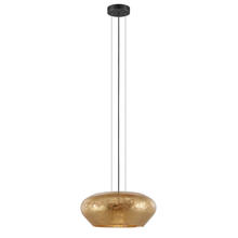 Eglo US Stocking 39595A - 3 LT Pendant w/ Black Finish & Gold Leaf Glass Shade