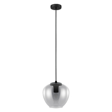 Eglo US Stocking 39656A - 1 LT Mini Pendant w/ Black Finish & Chrome Smoked Glass Shade