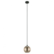 Eglo US Stocking 39684A - 1 LT Mini Pendant w/ a Black Finish & Gold Smoked Glass Shade