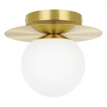 Eglo US Stocking 39951A - 1 LT Ceiling Light w/ Brushed Brass Finish & White Opal Glass Shade