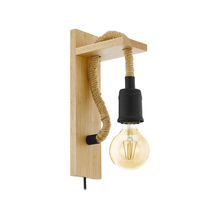 Eglo US Stocking 43197A - 1 LT Open Bulb Wall Light w/ a Natural  Wood Finish