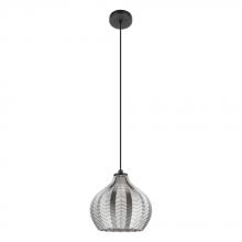 Eglo US Stocking 43576A - 1 LT Pendant w/ Black Finish & Vaporized Black Transparent Shade