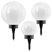Eglo US Stocking 48483 - SET of 3 Solar LED Outdoor Path Lights w/ White Plastic Sphere Shades