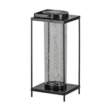 Eglo US Stocking 48939 - Solar LED Outdoor Table Lamp with Black Finish and Clear Plastic Shade