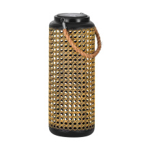 Eglo US Stocking 48971 - Solar LED Outdoor Table Lamp with a black finish and Brown Shade