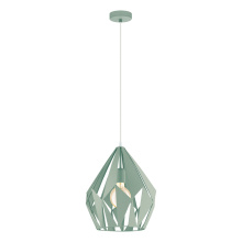 Eglo US Stocking 49026A - 1 LT Pendant w/ Pastel Green Finish & Pastel Green Geometric Metal Shade