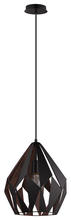 Eglo US Stocking 49254A - 1 LT Pendant w/ Black Finish & Black w/ Copper Interior Geometric Metal Shade
