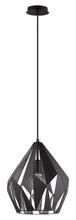 Eglo US Stocking 49255A - 1 LT Pendant w/ Black Finish & Black w/ Silver Interior Geometric Metal Shade