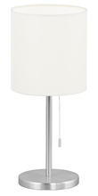 Eglo US Stocking 82811A - 1x60W Table Lamp w/ Aluminum Finish & Cream Fabric Shade