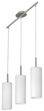 Eglo US Stocking 85978A - 3 LT Linear Pendant w/ Matte Nickel Finish & White Frosted Cylinder Glass Shades