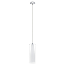 Eglo US Stocking 89832A - 1 LT Mini Pendant w/ Chrome Finish & Clear & White Glass Shade