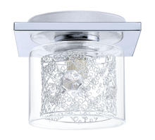 Eglo US Stocking 91732A - 1 LT Ceiling Light w/ Chrome Finish & Clear Glass Shade Surrounding Spiral Chrome Accent