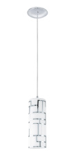 Eglo US Stocking 92562A - 1 LT Mini Pendant w/ a Chrome Finish & White Décor Glass Shade