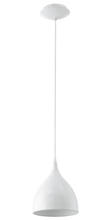 Eglo US Stocking 92716A - 1 LT Pendant w/ White Finish & Glossy White Metal Shade
