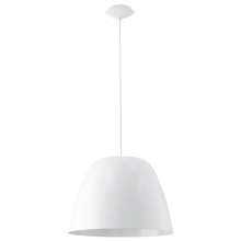Eglo US Stocking 92719A - 1 LT Pendant w/ White Finish & Glossy White Dome Metal Shade