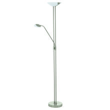 Eglo US Stocking 93874A - 2 LT Integreated LED Floor Lamp w/ Matte Nickel Finish & Adjustable Reading Lamp