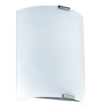 Eglo US Stocking 94598A - 1 LT Integrated LED Wall Light w/ Silver Finish & White Glass Shade