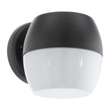 Eglo US Stocking 95981A - 1 LT LED Outdoor Wall Light w/ Black Finish & Satin Glass Diffuser