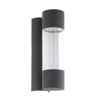 Eglo US Stocking 96014A - LED Outdoor Wall Light w/ Anthracite Finish & Clear Acrylic Shade