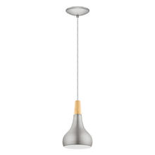 Eglo US Stocking 96984A - 1x60W Pendant w/ Brushed Nickel and Wood Finish