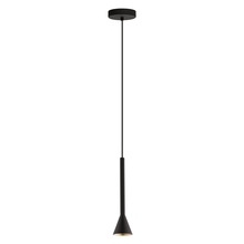 Eglo US Stocking 97604A - 1 LT Mini Pendant w/ Black Finish & Black w/ Gold Interior Metal Shade
