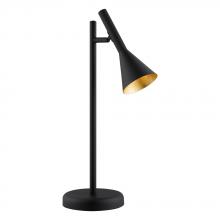 Eglo US Stocking 97805A - 1 LT Table Lamp w/ Black Finish & Black w/ Gold Interior Metal Adjustable Shade